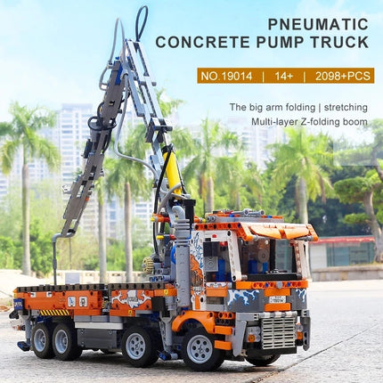 NEW 2098Pcs Heavy-Duty Tow Truck Building Kits Pneumatic Concrete Pump Truck Bricks Engineering Toy for Kids Christmas Gift