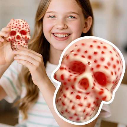 1pcs Skull Pimple Popper Toy Pimple Popping Sensory Squeeze Toys Reusable Fun Sensory Fidget For ADHD & Anxiety Relief Games