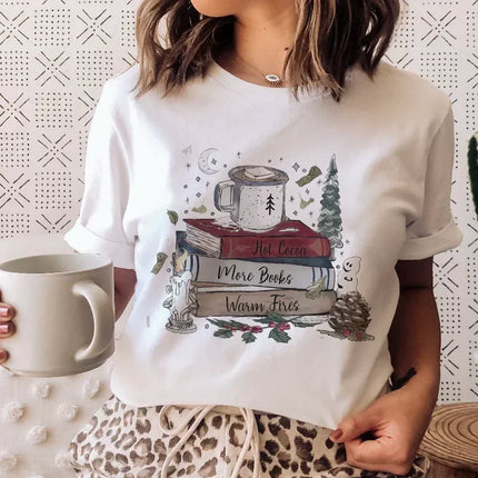 Books Cats Tarot Vintage Tee Fashion T-shirts New Women Summer Tshirt Top Lady Print Female Clothes Short Sleeve Graphic T-Shirt