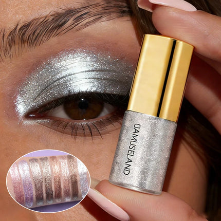 Pearly Liquid Eyeshadow Makeup Natural Smokey Silver Shimmer Glitter Diamond Shadows for Eyelids Waterproof Beauty Highlighter