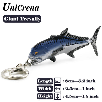 Fish Keychain Creative Handmade Fish Model Key Ring Trout/Snapper/Tuna/Salmon/Bass Keychain Fishing Themed Key Holder Accessory