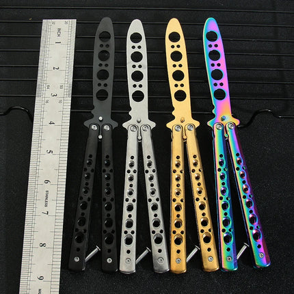 Butterfly Knife Foldable Trainer Portable Stainless Steel Pocket Practice Knife Training Tool For Outdoor Games Folding Knife