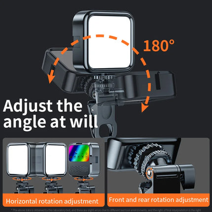 Portable Video Fill Light For Camera Phone Laptop Selfie Adjustable Photography Pocket Fill Light with Clamp Tripod Selfie Stick