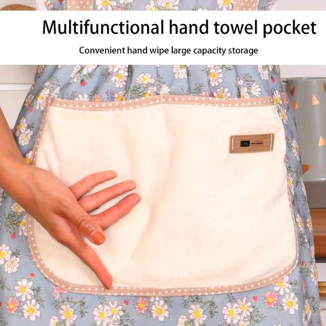 Cute Print Apron with Pockets Baking Kitchen Aprons for Cooking Adjustable Straps Painting Cleaning Aprons