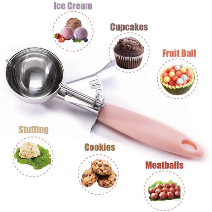Stainless Steel Ice Cream Scoop, Ice Ball Maker, Watermelon Spoon, Icecream, Yogurt, Cookie Dough, Meat Fruit, Kitchen Tools