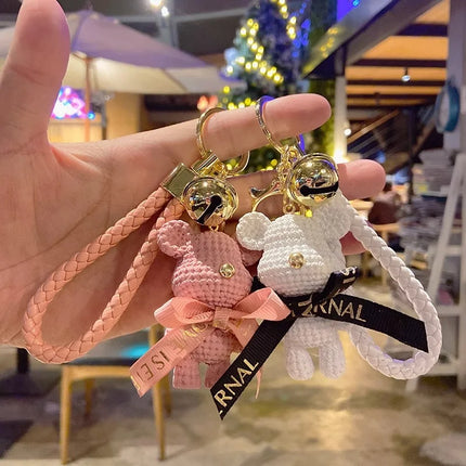 Creative Cute Bear Keychain Jewelry Resin Trinket Gift Women Bag Charms Phone Doll Pendant Car Keyring Accessories