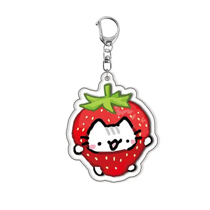 Cat Acrylic Double-layer Anime Keychain Cute Creative Backpack Pendant