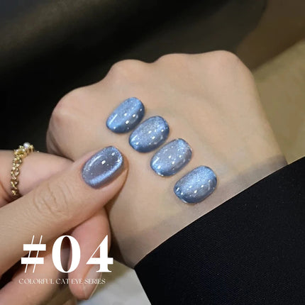 10ML 1-10PCS Hot Selling Blue Nails Glass Bead Whitening Deep Blue Magnet Cat Eye Nail Polish Gel French Tip Nails Nail Supplies
