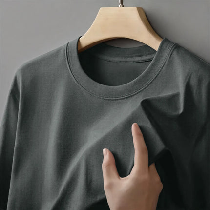 Man Summer Cotton Soft Tops Breathable Comfortable Short Sleeve Simple Beach T Shirt Basic Sport Tees 15 Color O-Neck Tee Shirts