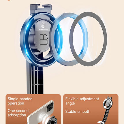 Wireless Selfie Stick Tripod Stand with Magnetic Bluetooth Remote Extendable Tripod for Apple iPhone Live Streaming Video Record