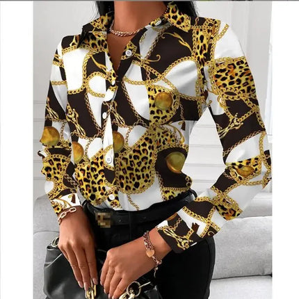 2026 Summer New Women's Long-sleeved Shirt, Single-breasted Printed Shirts Fashion Casual Tops Camisa Female Chemise S-XXL
