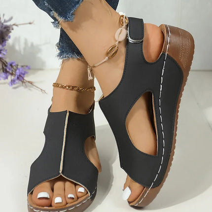 Heels Women's Sandals Wedges Shoes For Woman Summer Sandals Wedge Heel Sandalias De Mujer Low Platform Summer Shoes Heeled Women