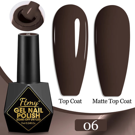 7ml Color Gel Polish Set Popular Series Nail Polish Smooth Texture Colorful Manicure UV LED Soak Off Nail Art Semi Permanent Shi