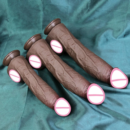 2Colors Realistic Soft Black Huge Dildo S/M/L Silicone Big Glans Penis Gay Masturbation Suction Cup Dick Man Woman Anal Sex Toy