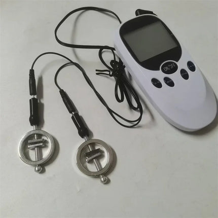 Metal Nipples Clips Labium Clamps Clitoris Stimulation Electric Shock Breast Sucker Sex Toys for Women Men Couples Flirting Game
