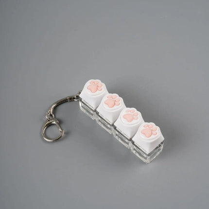 Cat Claw Button Decompression Toy Mechanical Keyboard 4-Key Shaft Tester Luminous Decompression Button Keyboard Keychains