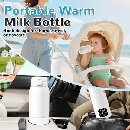 A98G-Portable Milk Warmer For Travel, Formula Container To Go 17 Oz Baby Bottle Warmer Featuring 11000Mah Long Battery Fast Heat
