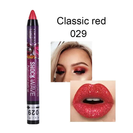 36 Color Eye Shadow Pen Waterproof 2 In 1 Not Smudge Eye Shadow Stick Lip Makeup Pen Glitter Shimmer Long-lasting Eye Shadow Pen