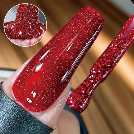 10ml Glittering Diamond Nail Polish Gel Fashion DIY Dandy Broken Diamond Gel Nail Art Semi Permanent Nail Varnishes Manicure