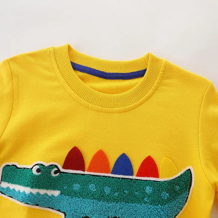 Little maven 2025 Baby Boys Sweatshirt Spring and Autumn Cotton Casual Clothes Fashion Tops for Kids Animal Crocodile Clothes