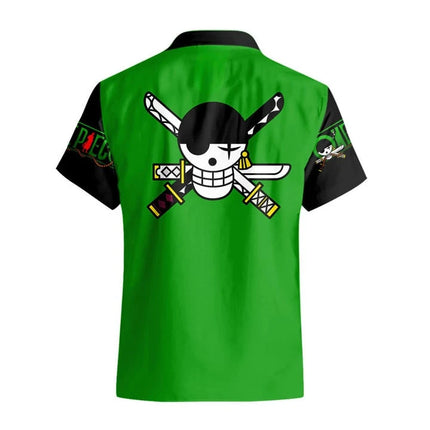 One Piece Hawaiian T-shirts – Roronoa Zoro Hawaiian T-shirtsmen's Summer Short Sleeve Printed Couple Shirt