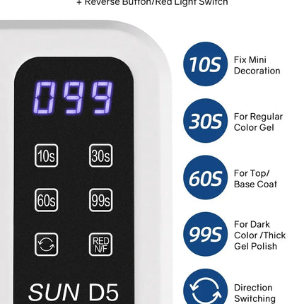 480W Big Space UV LED Nail Lamp For Manicure Lamp Drying Gel Nail Polish 140LEDS Nail Dryer With LCD Screens Salon Tools