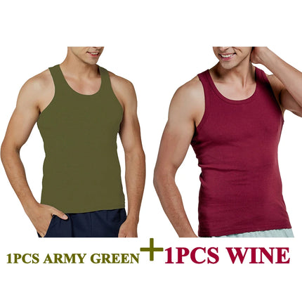 Tank Tops Men New 100% Cotton Solid Vest Mens Slim Casual Breathable Sleeveless Tops Gym Running Undershirt Male Gift Hot Sale