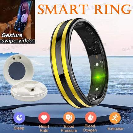 Gesture Sensing Smart Ring Health Monitor Smart Ring Outdoor Waterproof Ring Real HRV Monitor Heart Rate Blood Oxygen Sport Ring