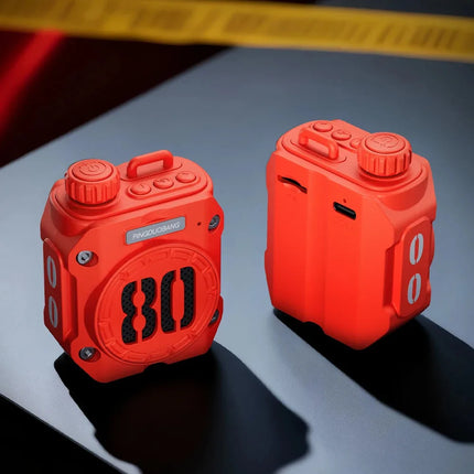 Portable Bluetooth Speaker Outdoor Mecha Style Mini Radio Hifi Music Box Wireles Music Player with TF Card Slot Type-C Charging