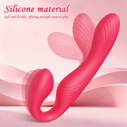 Strapless Strap-On Double-Ended Dildo Vibrator Adult Sex Toys for Women Lesbian Couples,APP Remote Control G-Spot Anal Vibrators