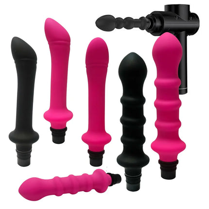 FREDORCH Sex Machine Attachments Fascia Gun Massage Head to Silicone Dildo Sex Toys for Men Women Vibrators Penis Masturbation