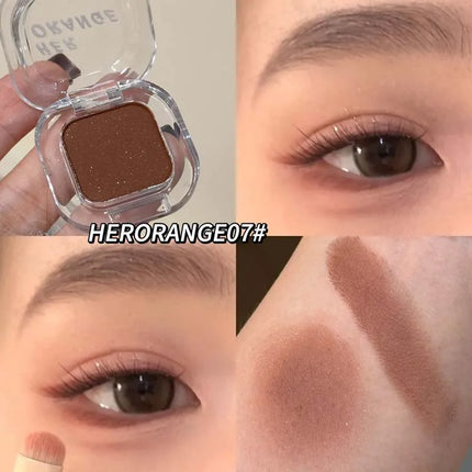 Gothic Red Brown Smoked Matte Eyeshadow Palette Smooth Shimmer Monochrome Eye Shadow Long-Lasting Brightening Silkworm Pigments