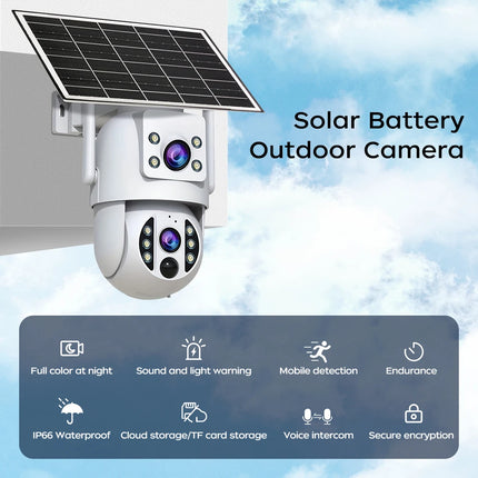 JOOAN 8MP 4K WiFi Solar Camera Outdoor CCTV Surveillance Camera With Solar Panel Dual Lens PTZ IP Cam Security Protection