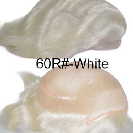Bleached Knots Men Toupee Lace Front Hair Prosthesis Man Lace PU Base Indian Human Hair Wigs Natural Hair Replacement Hairline