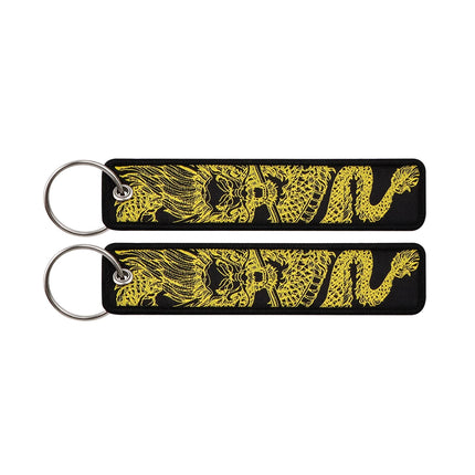 Japanese Van Gogh Art Waves Key Tag Keychains Women Koi Fish Keychain for Car Motorcycles Keys Keyring Men Holder Jewelry Gifts