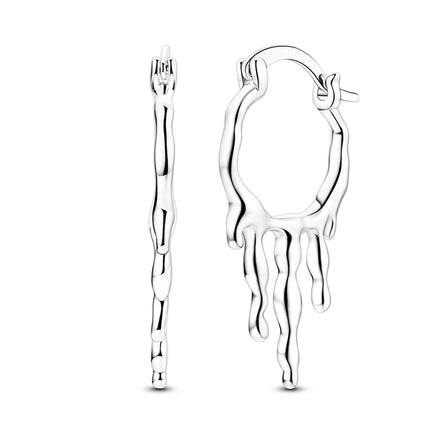 Original 925 Sterling Silver Tassel Earrings Women 2025 Zircon Ear Studs Sparkling Pave Hoop Earring Anniversary Jewelry Gift
