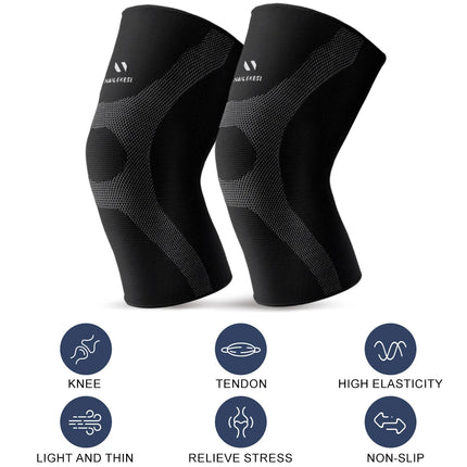 2pcs Plus Size Knee Pads Compression Knee Support for Obese Men Women Heavy-Duty Anti-slip Arthritis Relief Fitness Knee Cover