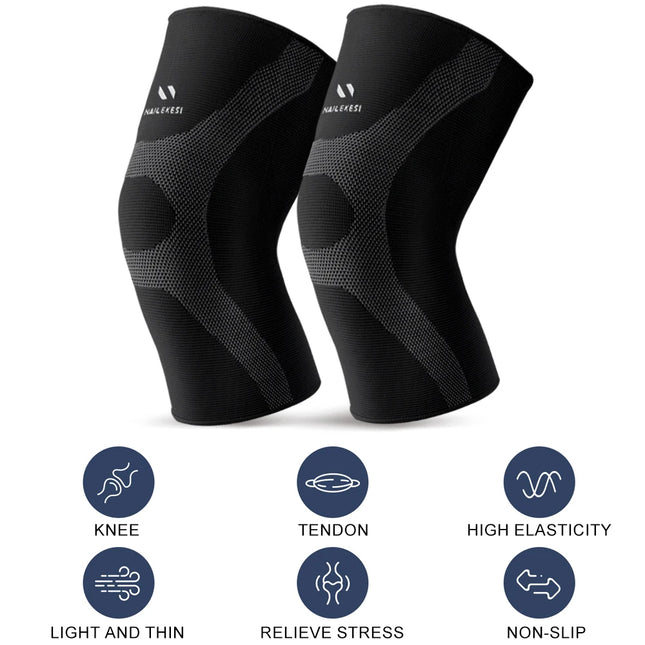 2pcs Plus Size Knee Pads Compression Knee Support for Obese Men Women Heavy-Duty Anti-slip Arthritis Relief Fitness Knee Cover