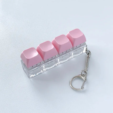 4 Keyboard Finger Keyboard Keycap Stress Relief Fidget Keychain Gadget Key Button Decompression Toy Adult