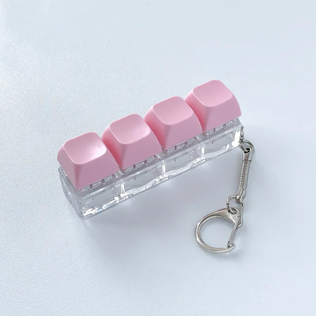4 Keyboard Finger Keyboard Keycap Stress Relief Fidget Keychain Gadget Key Button Decompression Toy Adult