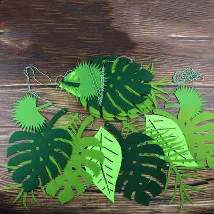 Turtle Leaf Banner Hawaiian Luau Party Summer Jungle Tropical Theme Party Decorations Garlands Wedding Birthday Party Home Decor