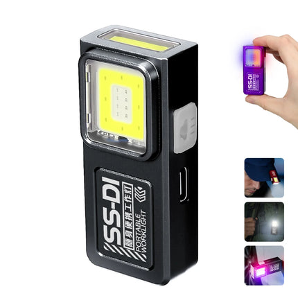 Mini Portable Rechargeable LED Torch Light, Waterproof Outdoor Work Pocket Flashlight with Clip Magnet Compact LED Flashlight