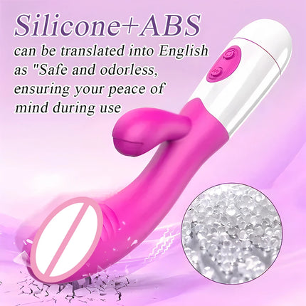 Rabbit Vibrator Dildo Powerful Dual Vibration G Spot Clitoris Stimulation Masturbators Vaginal Massager Adult For Women Sex Toys