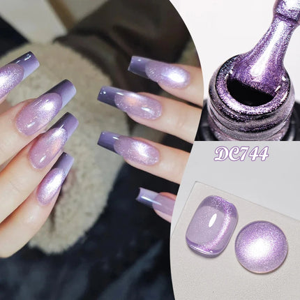 Light Flow Colored Cat Magnetic Gel Nail Polish Jelly Glitter Magnetic Semi Permanent Soak Off UV Gel Varnish Nail Supplies DIY