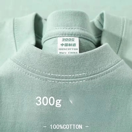 xinjiang cotton500G Heavy PureCotton Thick Drop Shoulder Short sleeve T-shirt Solid Loose Casual Men's and Women's Basic Half