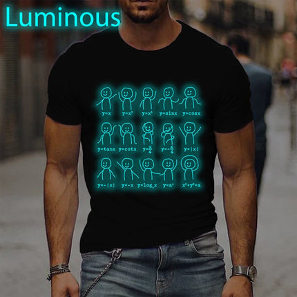 Fun Algebra Print 2026 T-shirts Luminous Style Math Lover Gifts Streetwear Fun Algebra Women Men Short Sleeve T-shirts