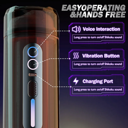 Automatic Vibrating Male Masturbation Cup Mouth Vagina Double-Head Dual Penetration Blowjob Moaning Pocket Pussy Sex Toy for Men