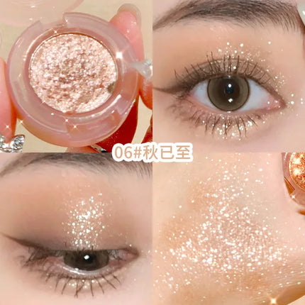 Potato Texture Glitter Eyeshadow Palette Pearlescent Diamond Monochrome Highlighter Powder Brighten Shiny Eyes Makeup Cosmetics