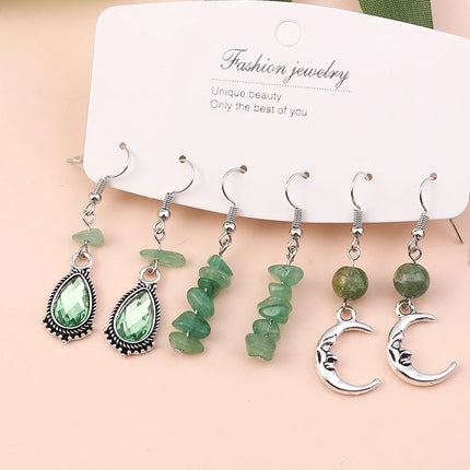 Aihua 12pcs Fashion Silver Color Heart Drop Earrings Set for Women Teens Simple Cross Pendant Dangle Earring Y2K Party Jewelry