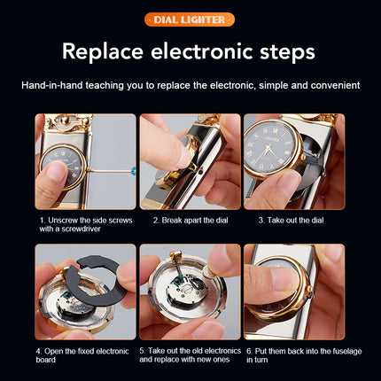 Creative Real Watch Metal Rocker Arm Butane Gas Torch Lighter Windproof Double Jet Flame Cigar Lighters Smoking Gadgets For Men